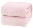 Queen Size Blanket for Bed 100% Cotton Blankets Soft and Breathable 410Gsm Waffle Lightweight Summer Blanket 90x90 Inches Pink
