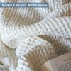 100% Cotton Waffle Weave Throw Blanket 50x60 inch Ivory Lightweight Soft and Breathable Throw Blanket for All Season Skin Friendly Blanket for Couch B