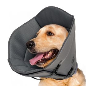 IFurffy Dog Cone For After Surgery,Breathable Soft Dog Cone For Large Medium Small Size Dog, Adjustable Drawstring And Buckle Dog Recovery Collar To S (Option: L)