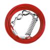 9.8FT Dog Tie Out Cable Long Dog Leash Chew Proof Lead Dog Chain with Durable Spring 360° Rotatable Clips PVC Case for Outside Yard Caming