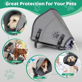 IFurffy Dog Cone For After Surgery,Breathable Soft Dog Cone For Large Medium Small Size Dog, Adjustable Drawstring And Buckle Dog Recovery Collar To S (Option: XL)