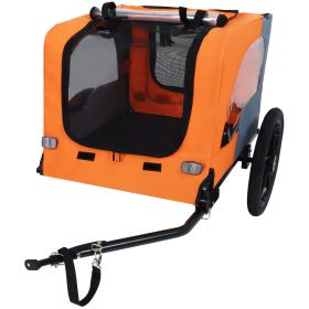 Outdoor Heavy Duty Collapsible Pet Bike Trailer with 16-Inch All-Terrain Wheels & Universal Hitch â€“ Foldable Dog/Cargo Carrier Cart for Bicycles (Color: as Pic)